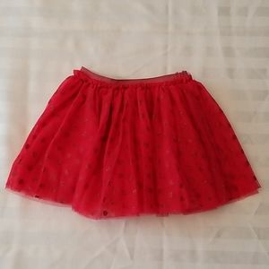 Primark Baby Girl Red Tulle Skirt w/Shimmery Dots